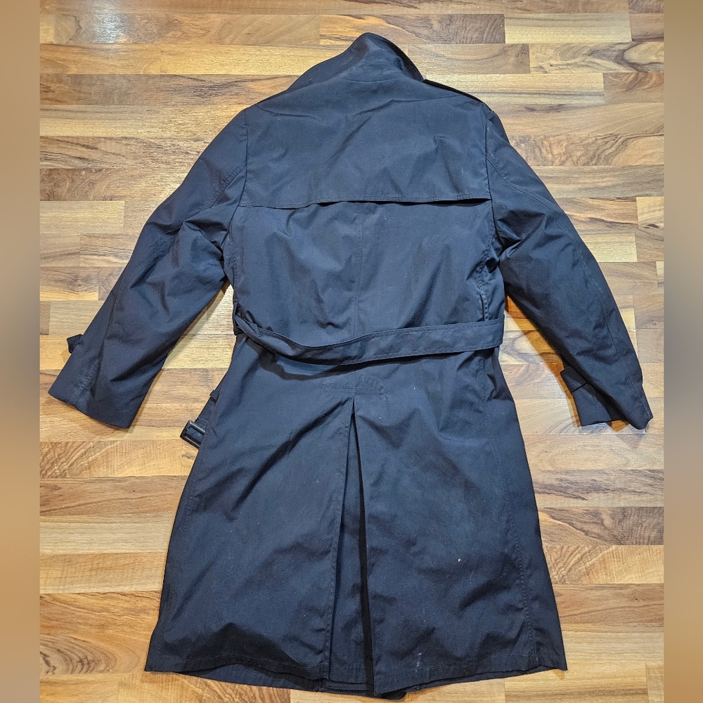 Men’s All Weather Trench Coat 42R Belted Army Black - Picture 7 of 7